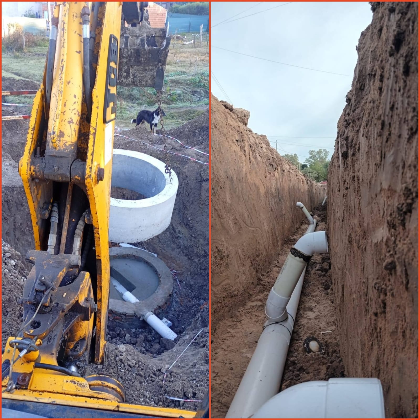 Avanza la extensión de la red cloacal en calle Chañar